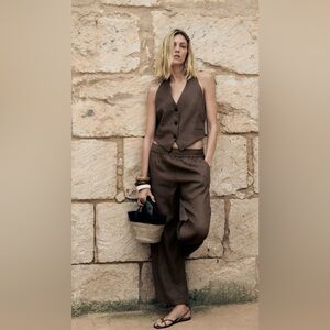 Zara (set) ZW Collection Linen blend pants and vest